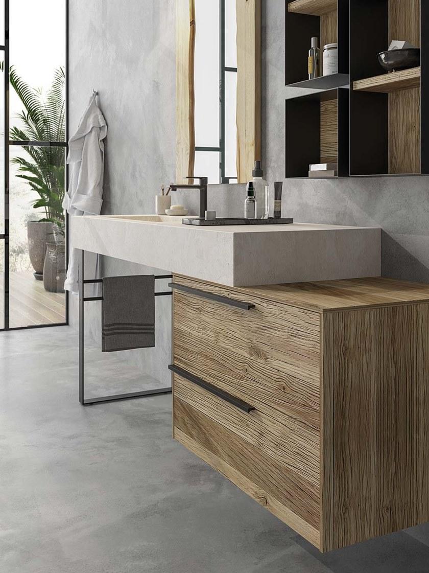 LEGNOBAGNO Мебель для умывальника напольная одинарная с ящиками Life sun-id-1401681 - Вид №2