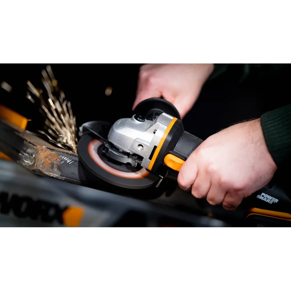 УШМ (болгарка) аккумуляторная Worx WX803, 20 В Li-ion 4 и 2 Ач, 125 мм STLM-2009571 - Вид №15