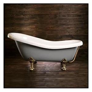 Ванна Akcjum Rectime 175 WR-01-05-Br-M овальная серая с золотыми ножками