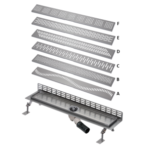 69181 Нержавеющий водоотводящий желоб к стене, длина 850 мм SANELA