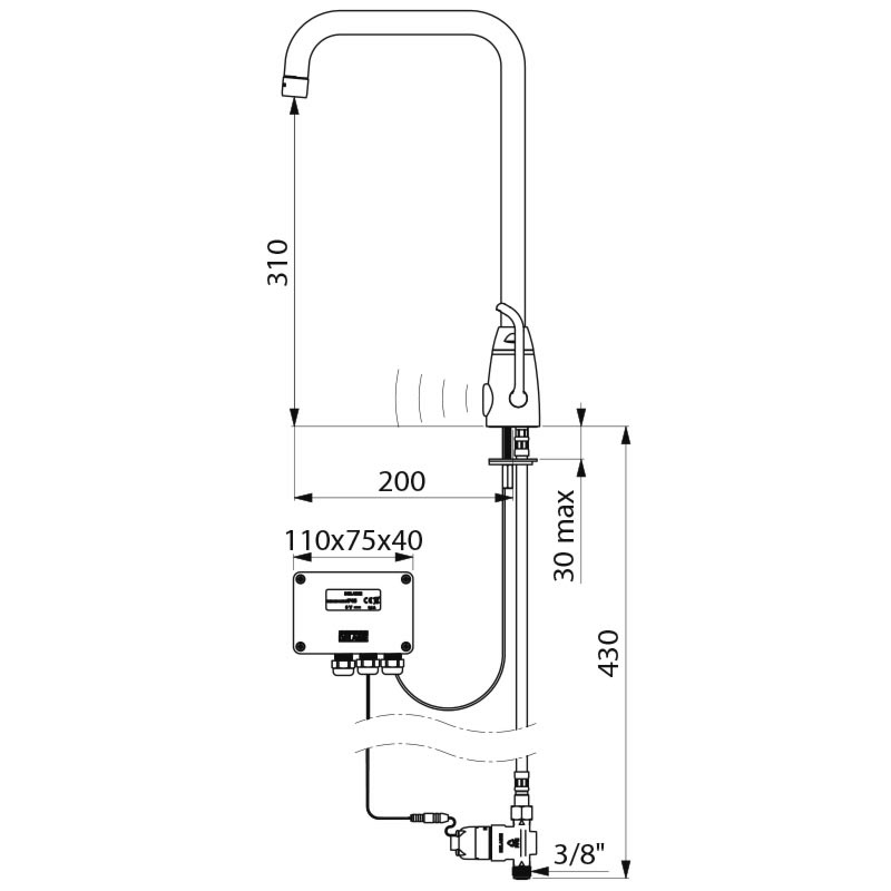 495257 Сенсорный смеситель TEMPOMATIC MIX PRO DELABIE  - Вид №1