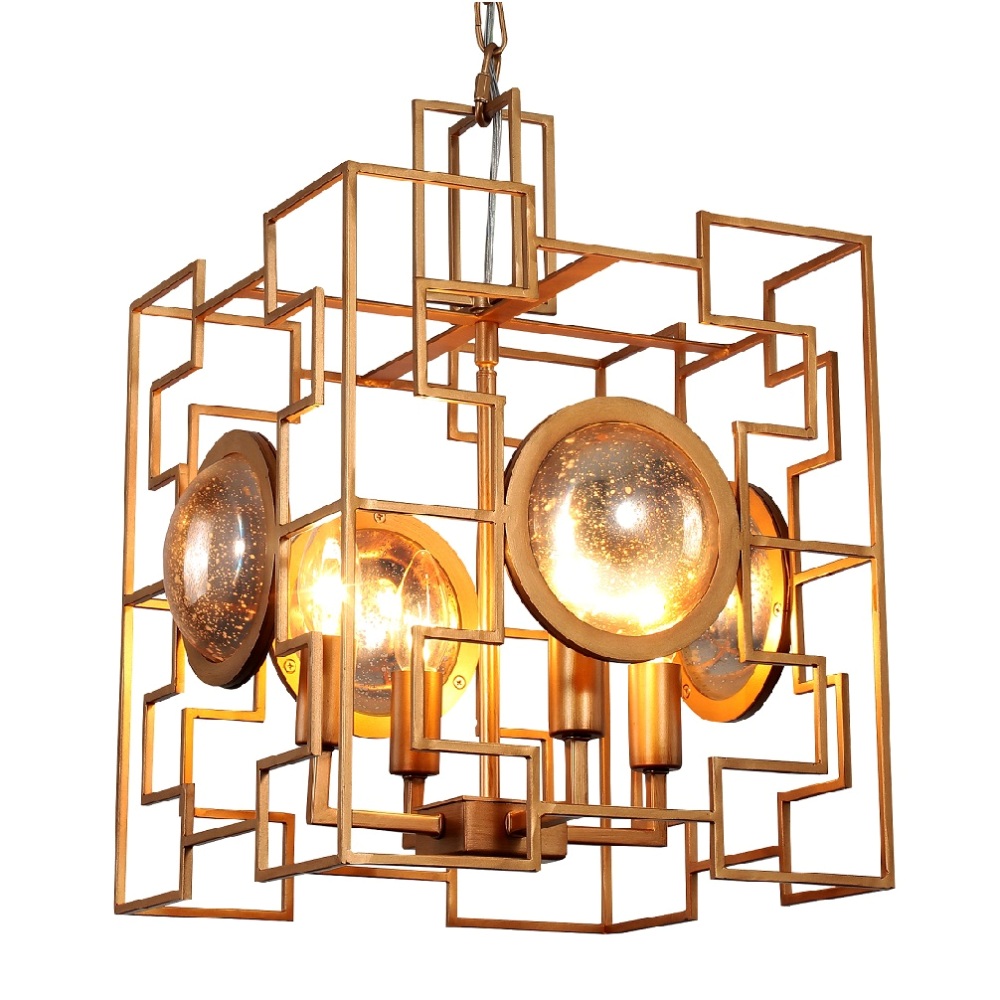 Подвесная люстра Crystal Lux Cuento SP4 Gold CRYSTAL LUX ДИЗАЙНЕРСКИЕ, CUENTO 108727 Золотой  - Вид №1