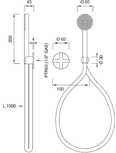 Ceadesign Гидравлический смеситель для ванны и душа с ручным душем Cross Crx 21y - Вид №1