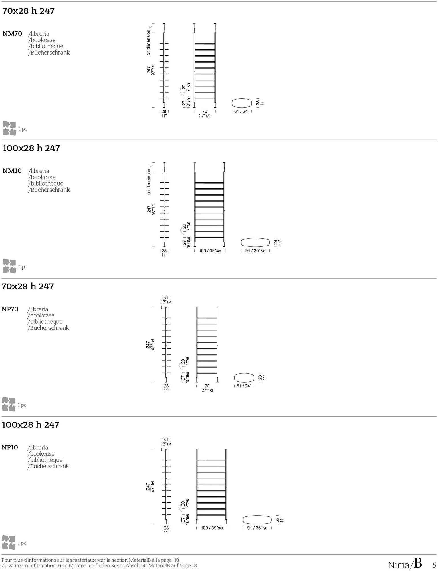 Borzalino Настенный книжный шкаф из дерева и стекла sun-id-1490432 - Вид №3