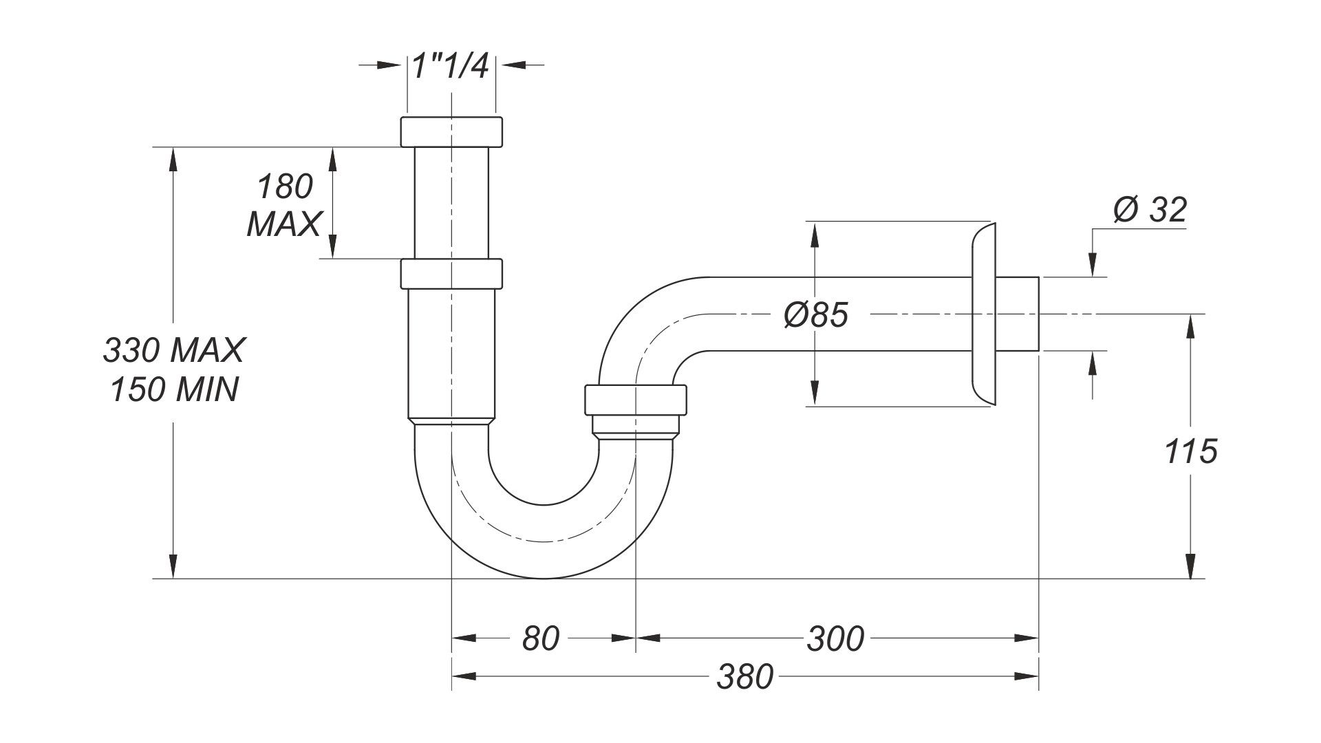 Сифон из нержавеющей стали для умывальника Bonomini TUBULAR ARCH-00137907 - Вид №5
