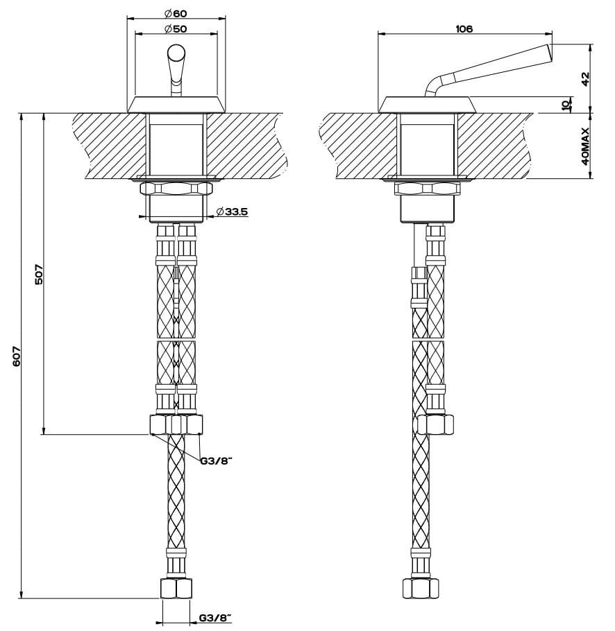 Пульт дистанционного управления из хромированной латуни Gessi конус ARCH-00002905 - Вид №1