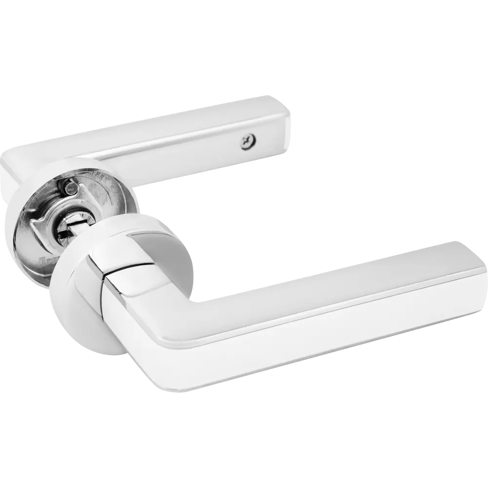 Ручка дверная Armadillo Cube URB3 без запирания ЦАМ гальваническое покрытие цвет хром/белый STLM-2150160