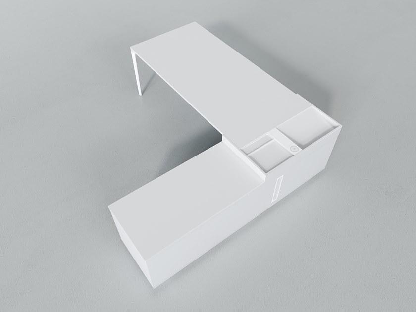 Grado Design Рабочий угловой стол из алюминия и дерева с ящиками  Dad-ex-01  - Вид №5