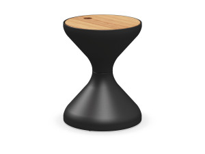 Круглый стол из алюминия и тика