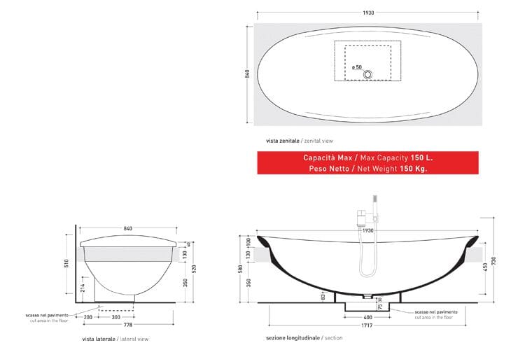 Овальная каменная ванна в центре комнатыluce® Ceramica Flaminia ARCH-00063589 - Вид №5