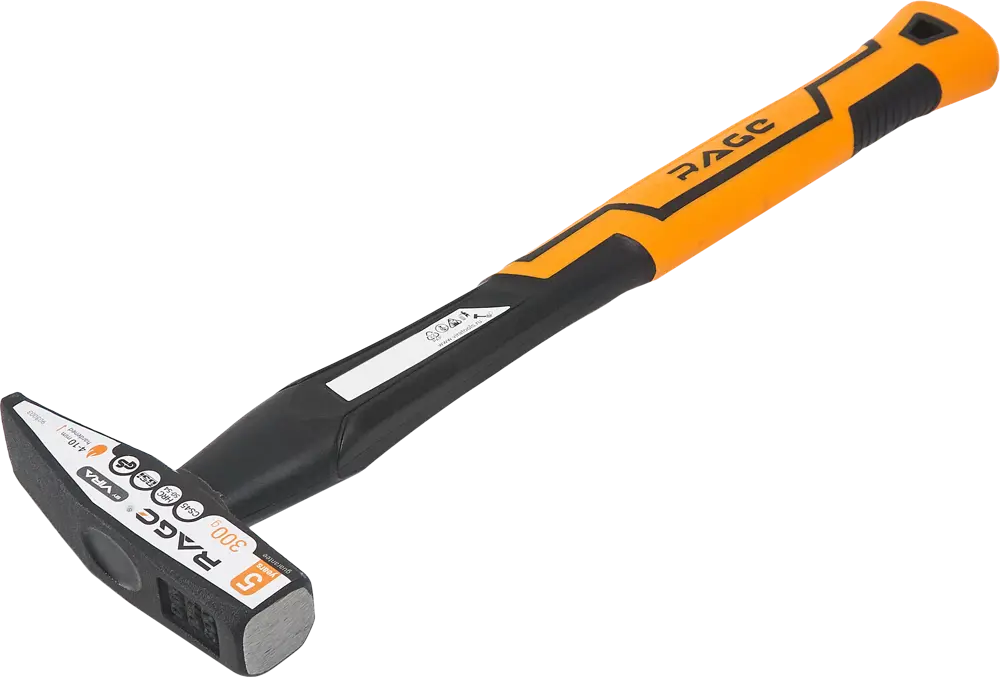 Молоток слесарный Rage с фиберглассовой рукояткой 300 г 87681462