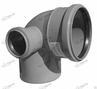 Отвод с патрубком левый 87 SINIKON ПП D110х50 мм Стандарт 552003R