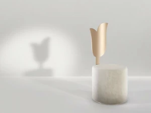 Secolo Lily Мягкий пуф со спинкой Лилия из сатинированной стали