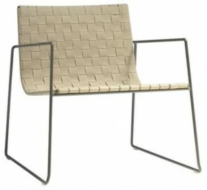 Andreu World Садовое кресло из полипропилена на санках с подлокотниками Trenza Bu0703