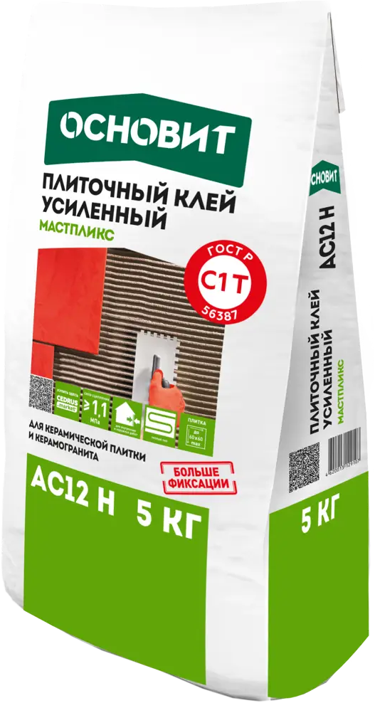 Основит С1T AC12 H - Универсальный плиточный клей для внутренних и наружных работ 87006710