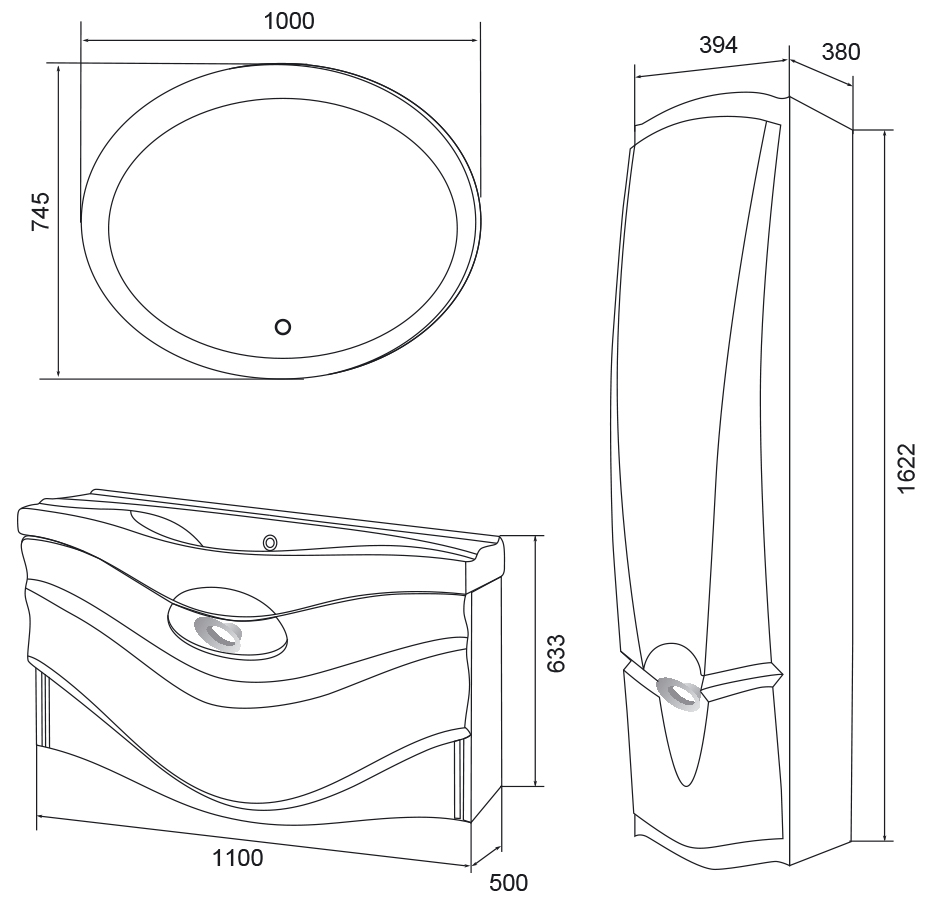 У51941 Зеркало Eclipse 75*100 Light, с подогревом 1 Marka Eclipse - Вид №2