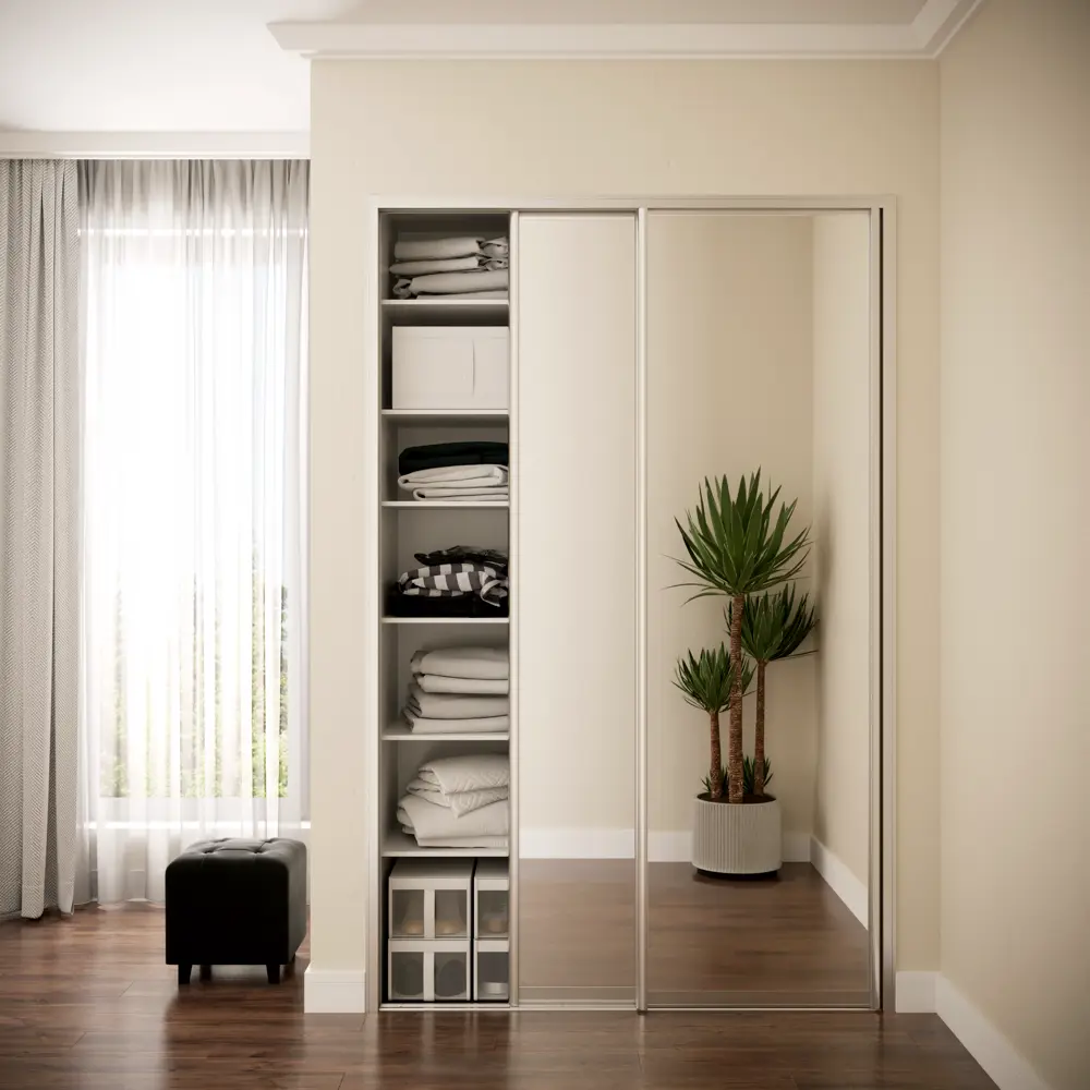 Дверь-купе KONSENSA 244.5x90.4 см с зеркалом профиль матовое серебро STLM-2173851 - Вид №8