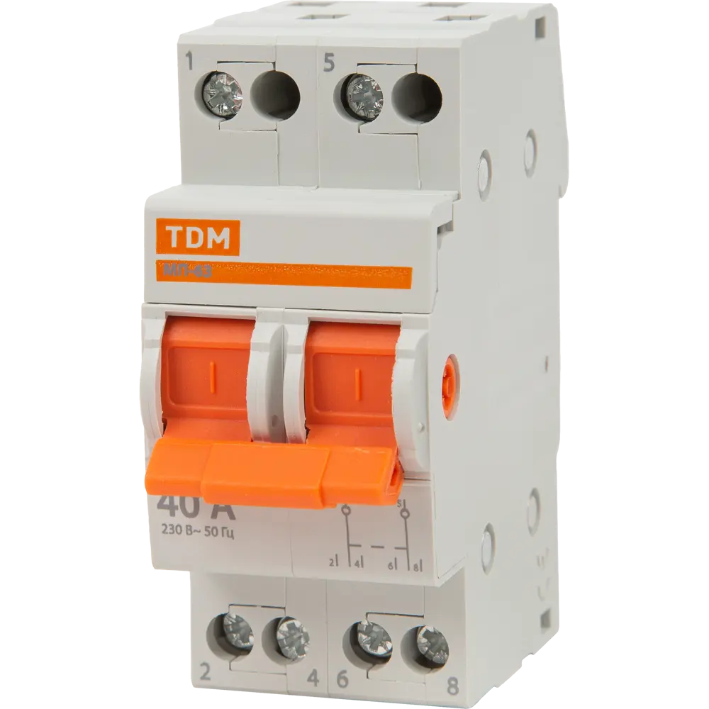 Выключатель нагрузки TDM Electric МП-63 2P 40А для электрощитов 84399557 STLM-0049326