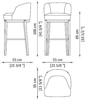 Paolo Castelli Высокий кожаный табурет с подлокотниками Venice sun-id-1347508 - Вид №5