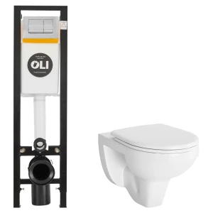 Комплект инсталляции Oli Quadra с ободковым унитазом Damixa Jupiter