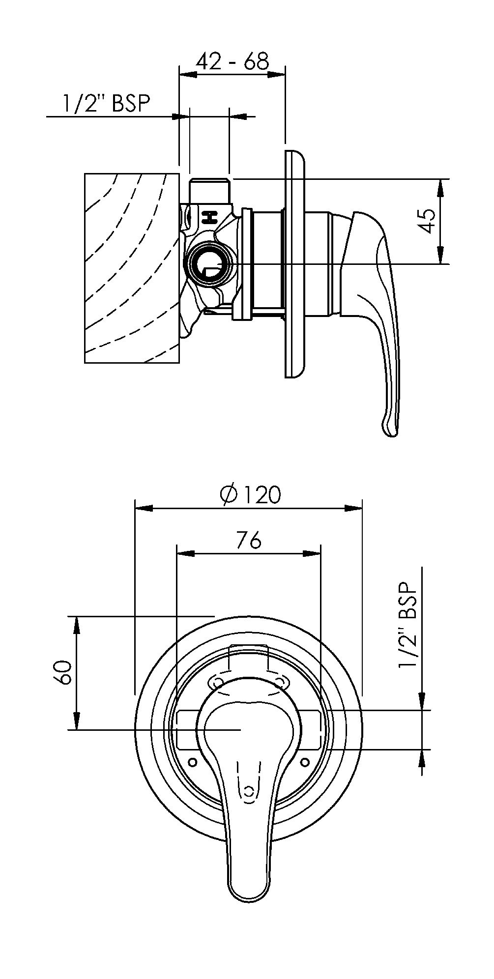 PRSHCP2 Смеситель для душа Promix Methven  - Вид №1