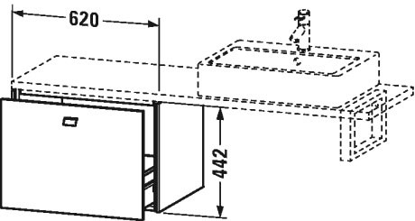 BR512300707 Brioso Шкафчик для компактной консоли Бетонно-серый матовый декор Duravit - Вид №1