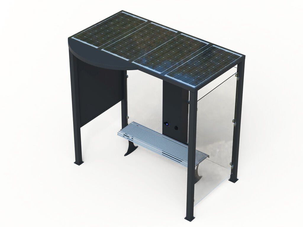 Навес для автобусной остановки с фотоэлектрическими панелями EUROCOMITALIA современная мебель ARCH-00039160 - Вид №1