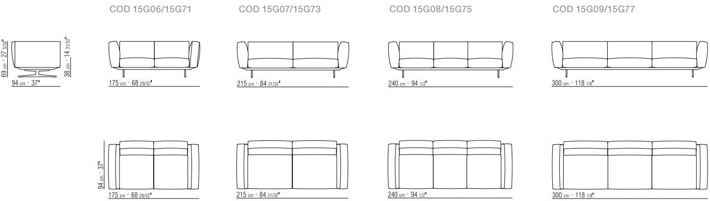 Flexform 3-х местный кожаный диван со съемным чехлом Soft dream sun-id-1465976 - Вид №5