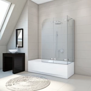 Шторка на ванну 200x160 GV-863BP прозрачное стекло 6 мм GUTEWETTER TREND PEARL