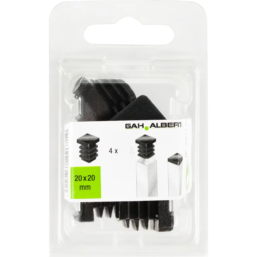 Заглушка для трубы 20x20 мм ПВХ цвет черный 4 шт ALBERTS STLM-2077660 - Вид №2