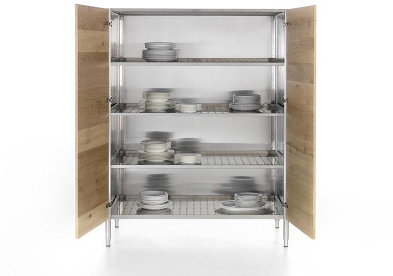 ALPES-INOX Комод с пятью внутренними полками и дубовыми дверцами Liberi in cucina sun-id-1348767 - Вид №2