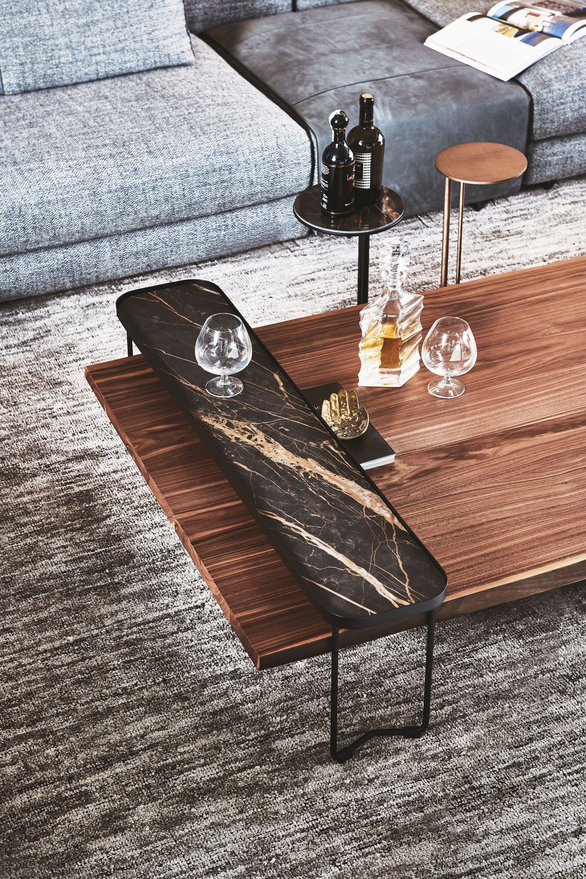 Квадратный металлический журнальный столик и керамическая столешница Cattelan italia BENNY KERAMIK ARCH-00120877 - Вид №3