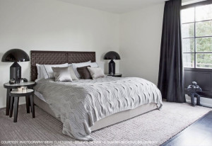 Кожаная двуспальная кровать для хранения