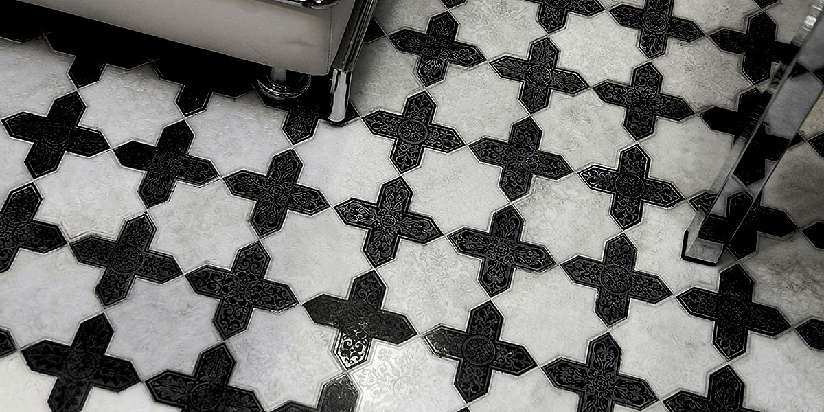 МОЗАИКА ИЗ МРАМОРА PNT (WHITE-BLACK) SKALINI PANTHEON PNTWHITEBLACK - Вид №1