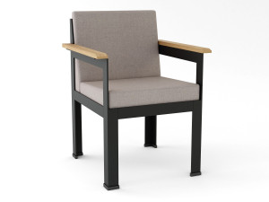 Стальной мягкий садовый стул с подлокотниками