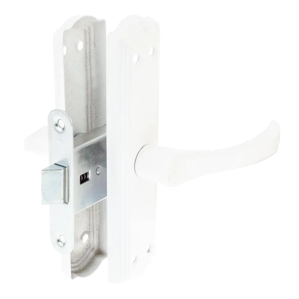 Дверная ручка на планке с защелкой Avers ЗЩ1-2-6, 190x54 мм, белая STLM-2008158