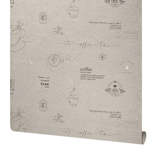 Обои флизелиновые Ateliero Café бежевые с цветочным рисунком в стиле кантри 89432688