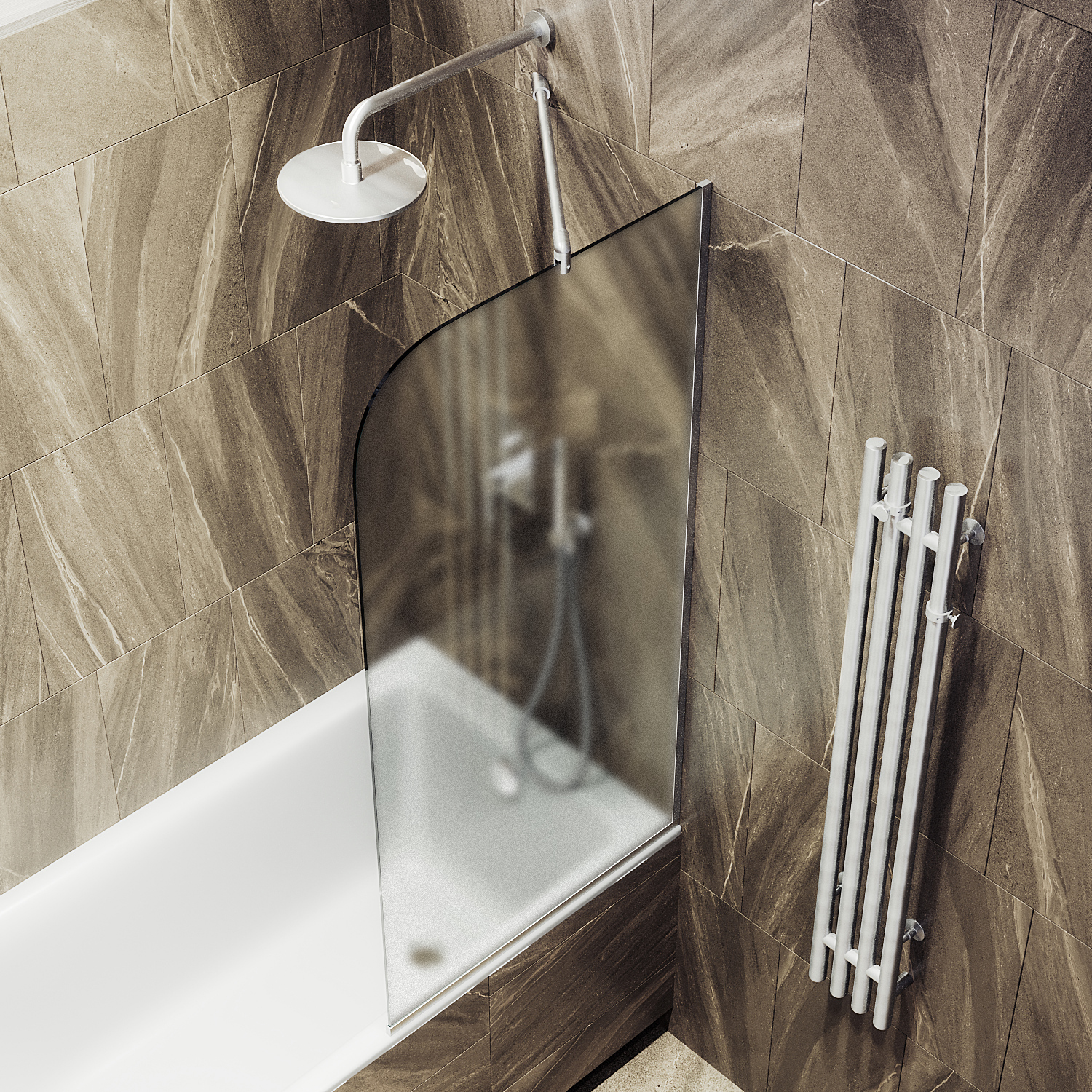 Шторка для ванны в узком профиле ST-95-5у Public Steel