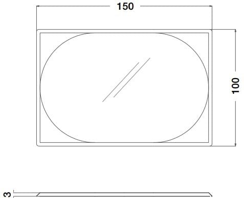 Прямоугольное деревянное зеркало с рамкой CPRN HOMOOD Eclipse ARCH-00115254 - Вид №1