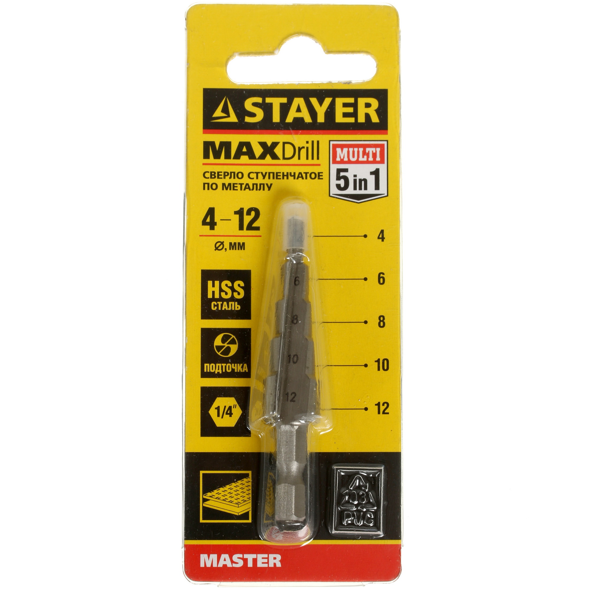 Сверло ступенчатое STAYER 29660-4-12-5 5062151 STDN-0107513