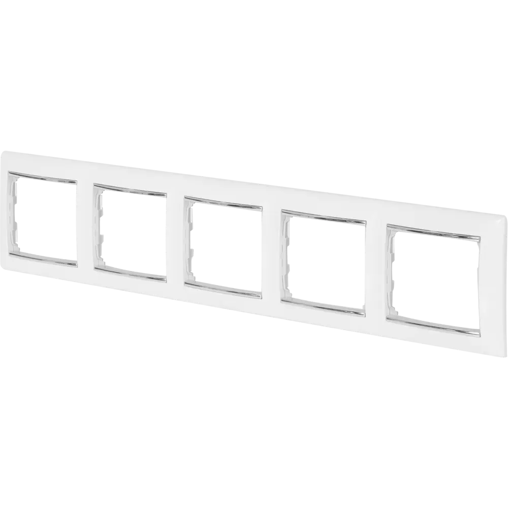 Рамка Legrand Valena на 5 розеток — белая с хромированными вставками 82365941 STLM-0025551 - Вид №1