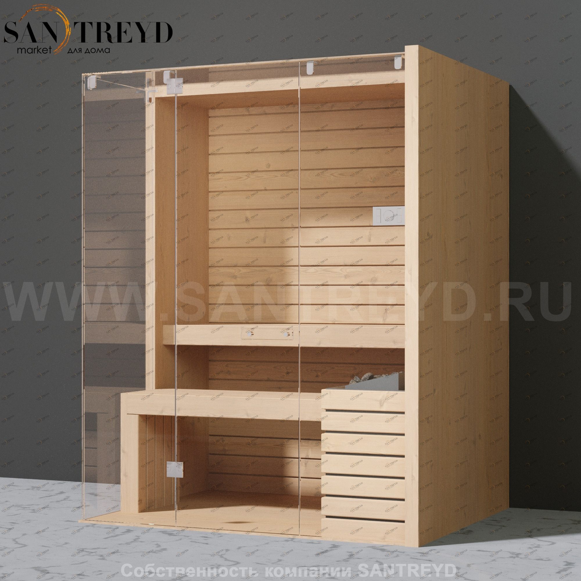 Effegibi SKY CORNER 45 SA55400022 Сауна. Мощность: 4,5 кВт макс. Размеры: длина 170 см, ширина 130 см. Отделка: канадский хемлок.