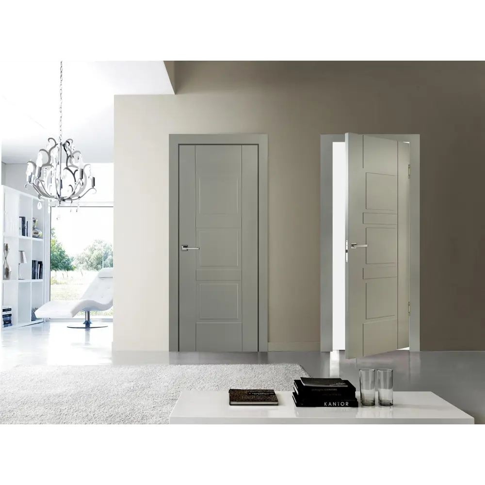 Дверь межкомнатная Этна глухая эмаль цвет грей 60x200 см (с замком) ПРИНЦИП STLM-2049451 - Вид №6