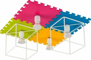 Люстра потолочная детская Blocks "Квадрат" NOWODVORSKI BLOCKS 326542 Желтый;зеленый;голубой;розовый