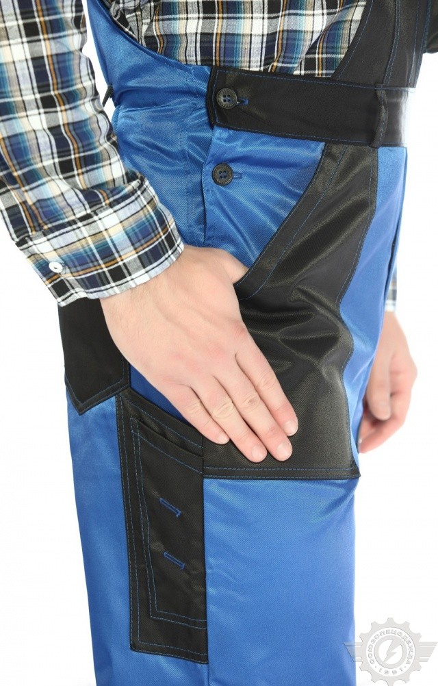 61474 Полукомбинезон "Мастер" василек-черный  Летняя спецодежда  размер 52-54/182-188  - Вид №7
