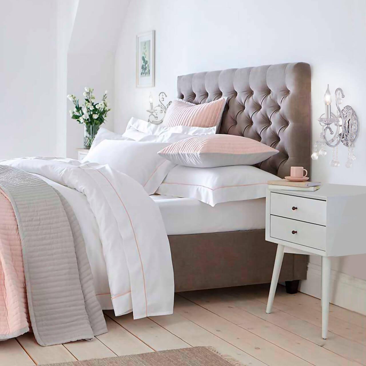 Бра хрустальное хром Collana 10096/1 EUROSVET СВЕЧА 00-3929658 Прозрачный;хром  - Вид №1