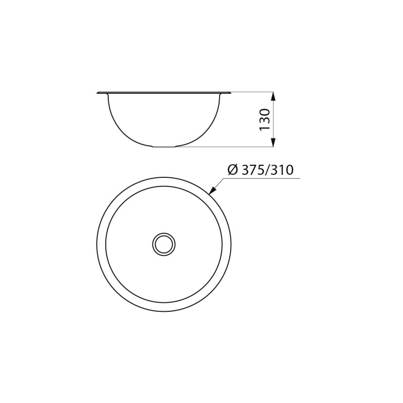 120470 Раковина круглая встраиваемая HEMI Ø 310 DELABIE  - Вид №1