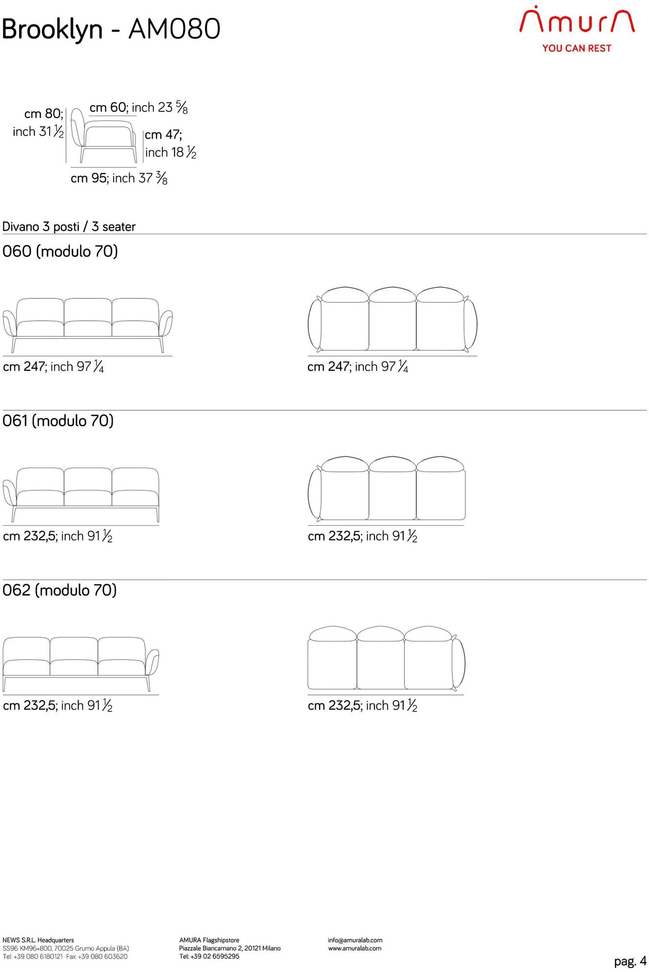 AMURA 2-местный тканевый диван Brooklyn Am080.020 - Вид №9