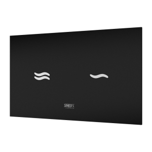 04301 Электронное сенсорное устройство для смыва унитаза, цвет стекланной крышки REF 9005 чёрный, подсветка белая, 24 В SANELA