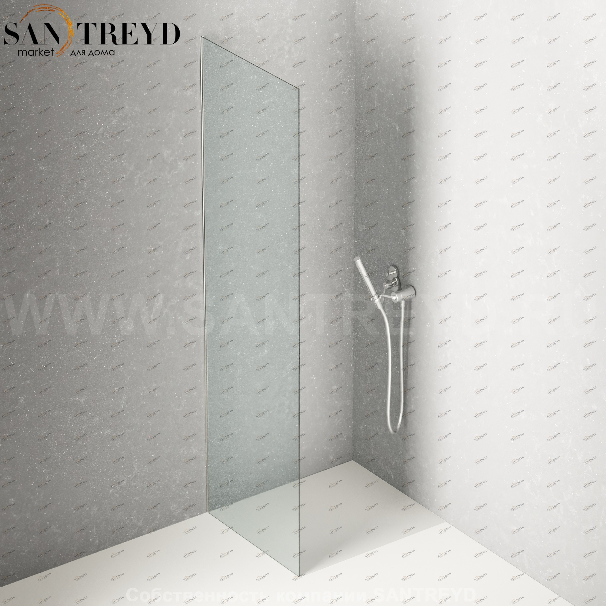Душевое ограждение FLAT DX подрезаемое, стеклянная прозрачная перегородка. Размеры: длина от 60 до 95 см Agape DXG16095O